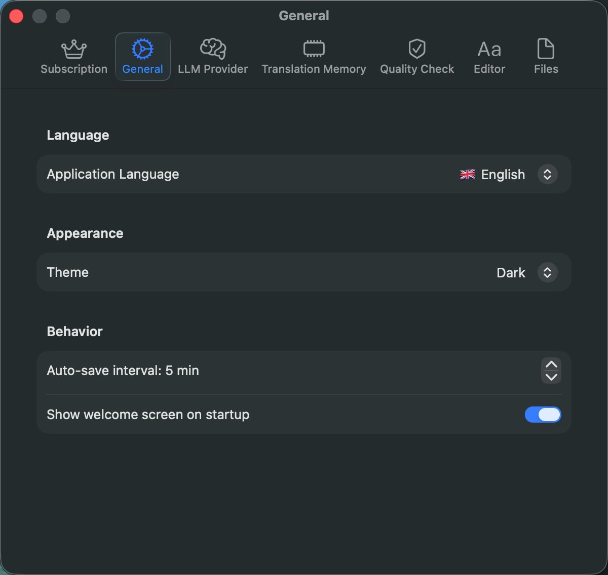 General Settings