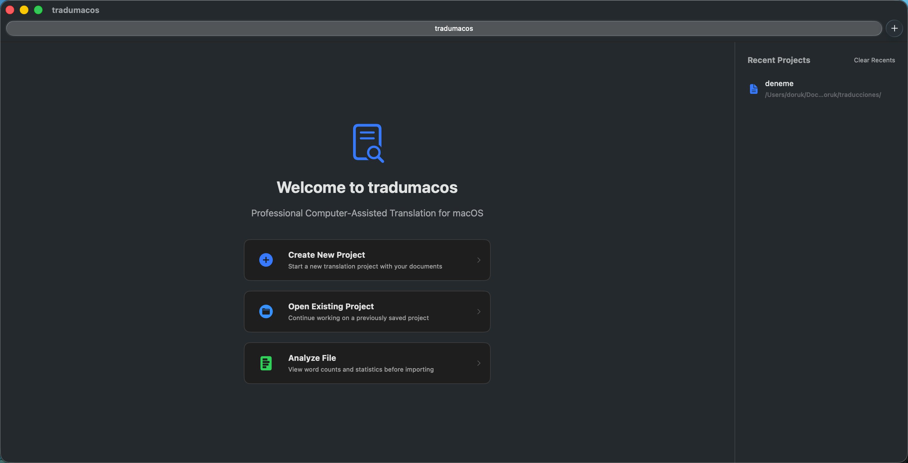 Welcome Screen
